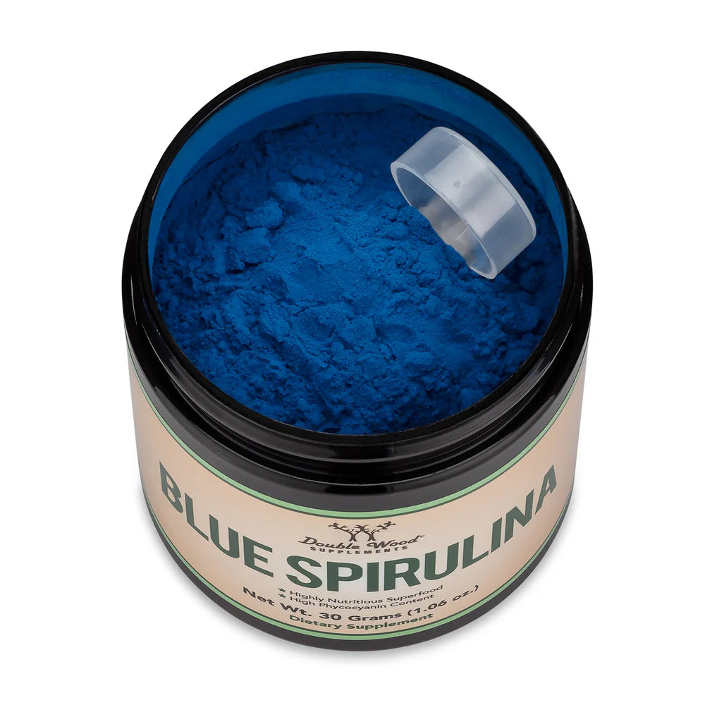 Double Wood - Poudre de Spiruline Bleue - 30 grammes par pot