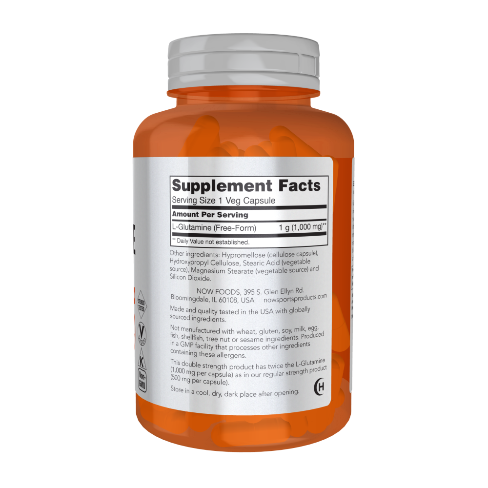 Maintenant - L-Glutamine, double concentration 1000 mg, 120 gélules