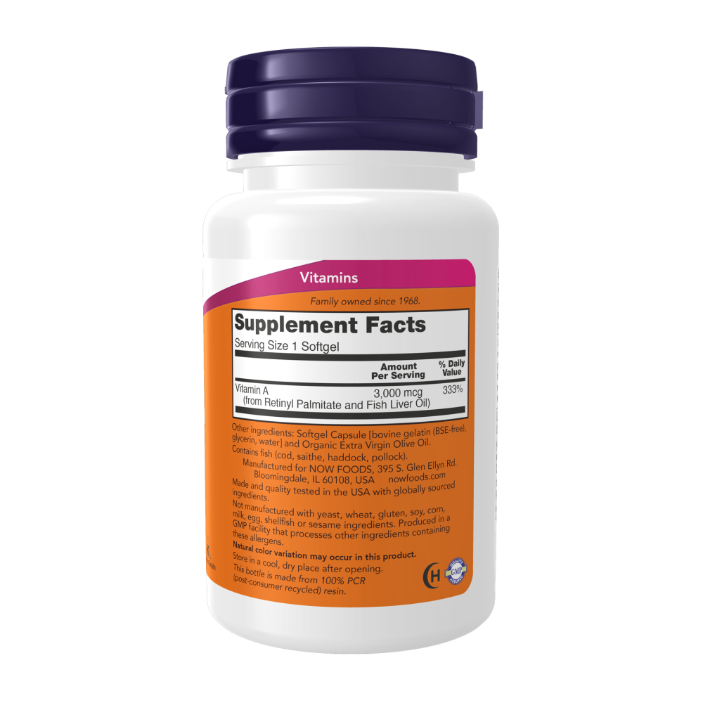 Maintenant - Vitamine A 10 000 UI, 100 gélules