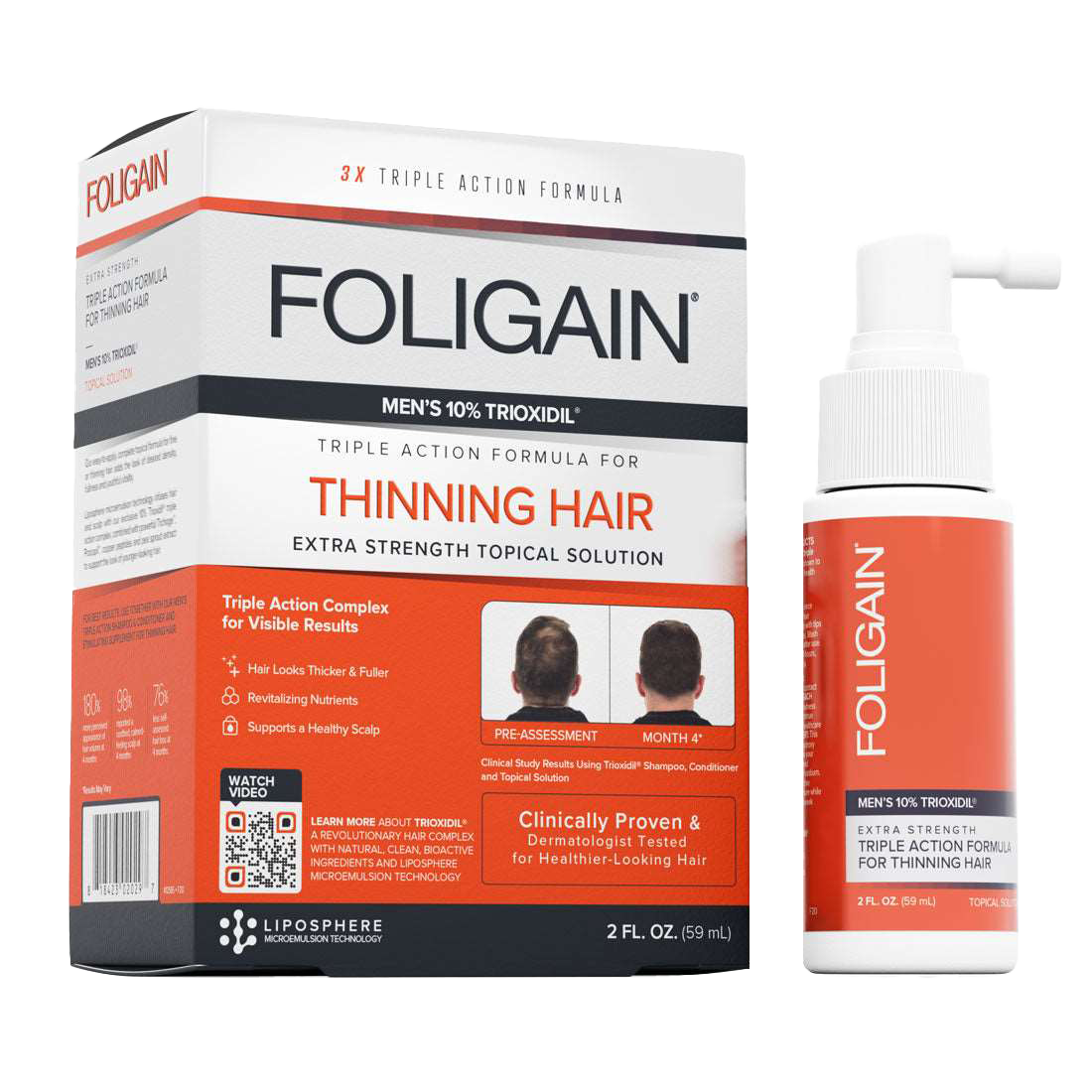 Foligain - Hair Regrowth 10% Trioxidil Treatment For Men