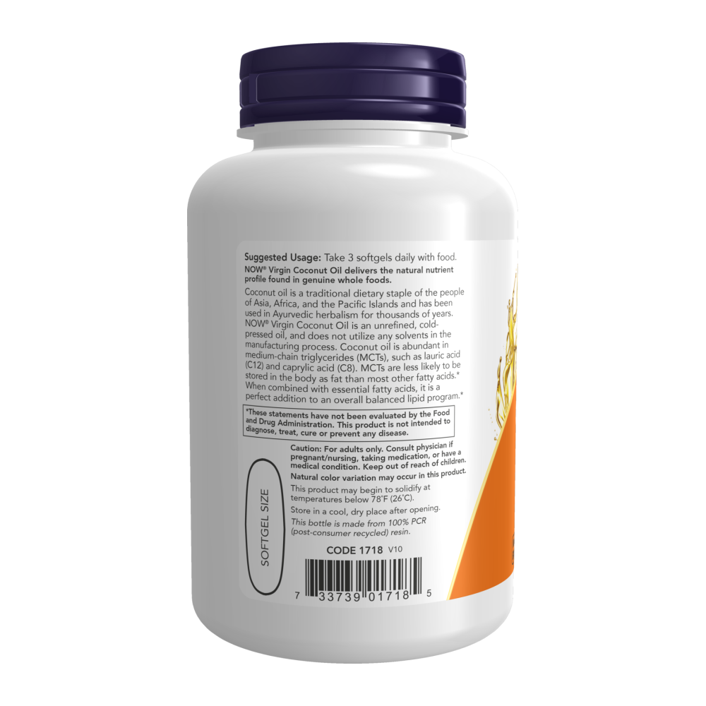 Maintenant - Huile de noix de coco vierge 1000 mg, 120 gélules