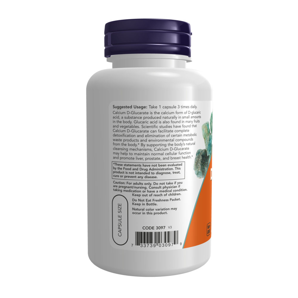 Maintenant - Capsules végétales de D-glucarate de calcium 500 mg