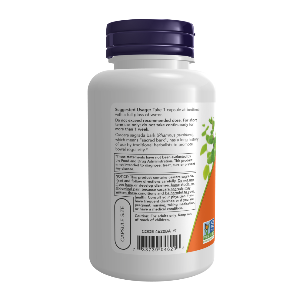 Maintenant - Cascara Sagrada, régularité à base de plantes, 450 mg 100 VCaps