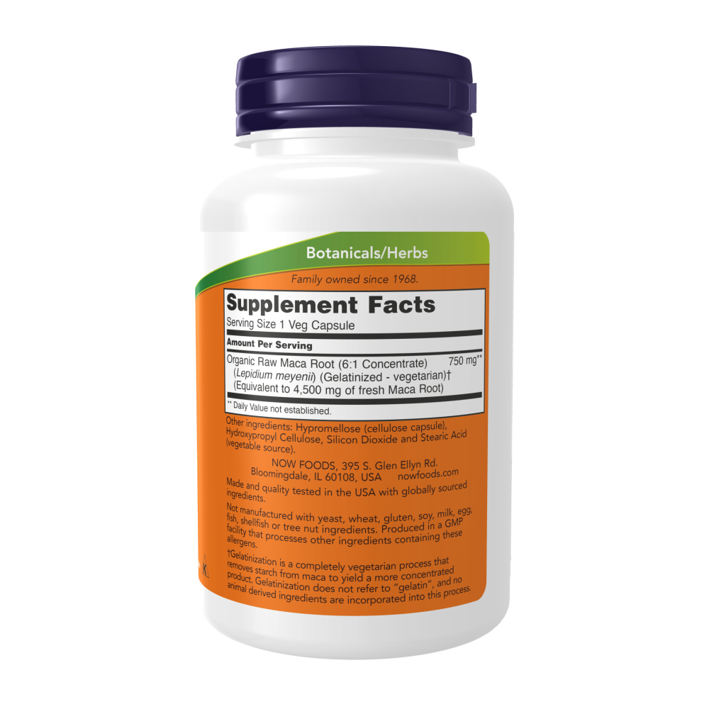 Maintenant - Maca crue 750 mg, 90 gélules végétales