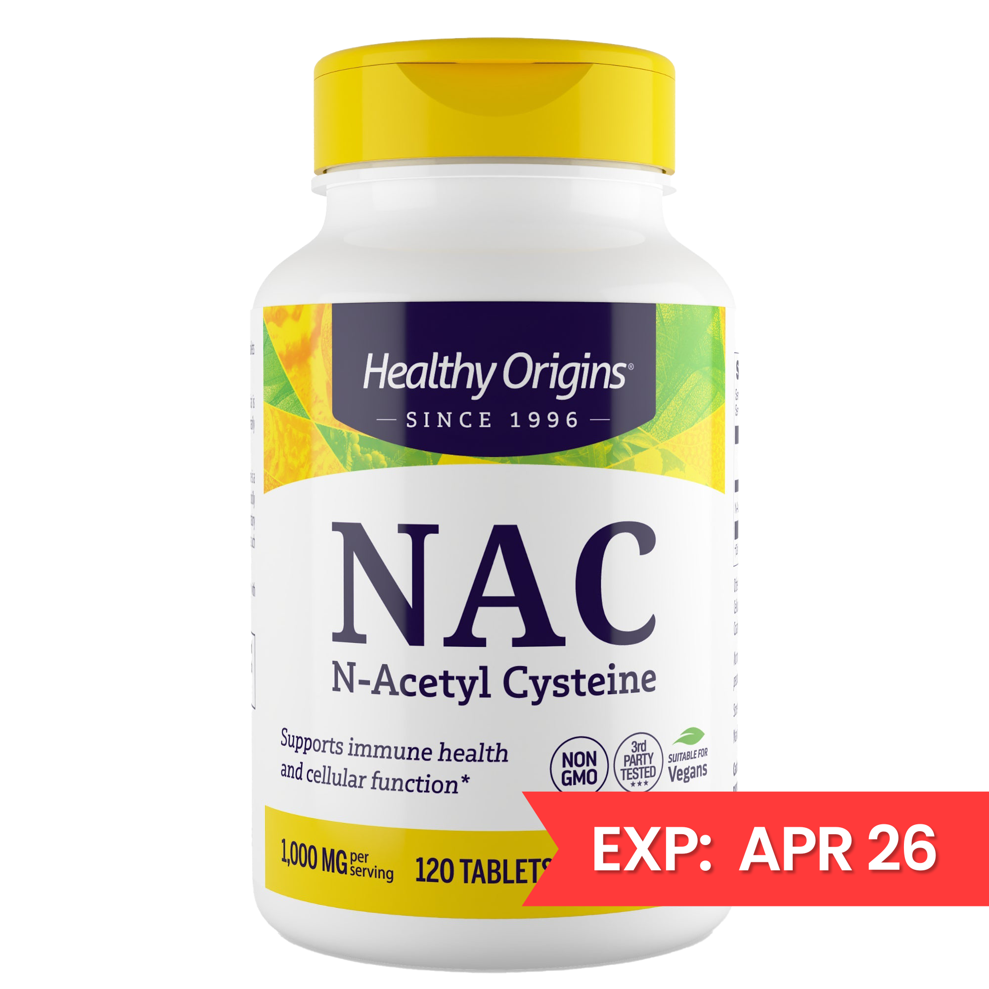 Healthy Origins - NAC (N-acétylcystéine) 1 000 mg