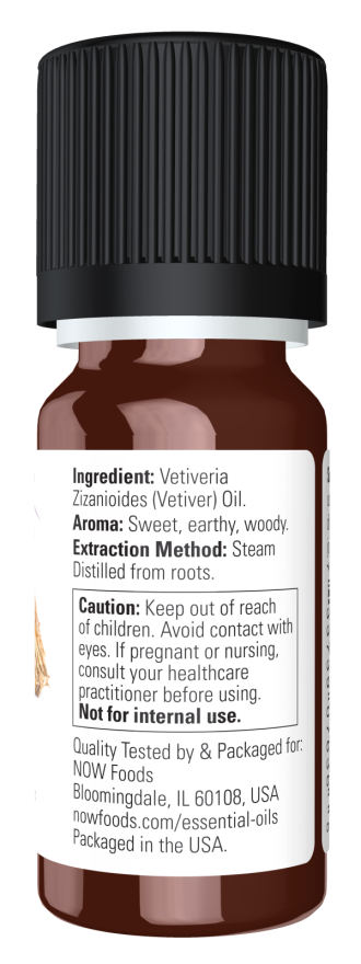 Now - Essential Oils 100% Pure Vetiver Oil, 10ml