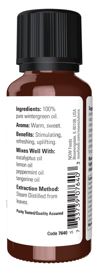 NOW Foods - Essential Oils, Wintergreen Oil 1 fl oz, 30ml