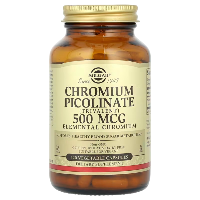 Solgar - Chromium Picolinate 500 mcg, 120 Vegetable Capsules