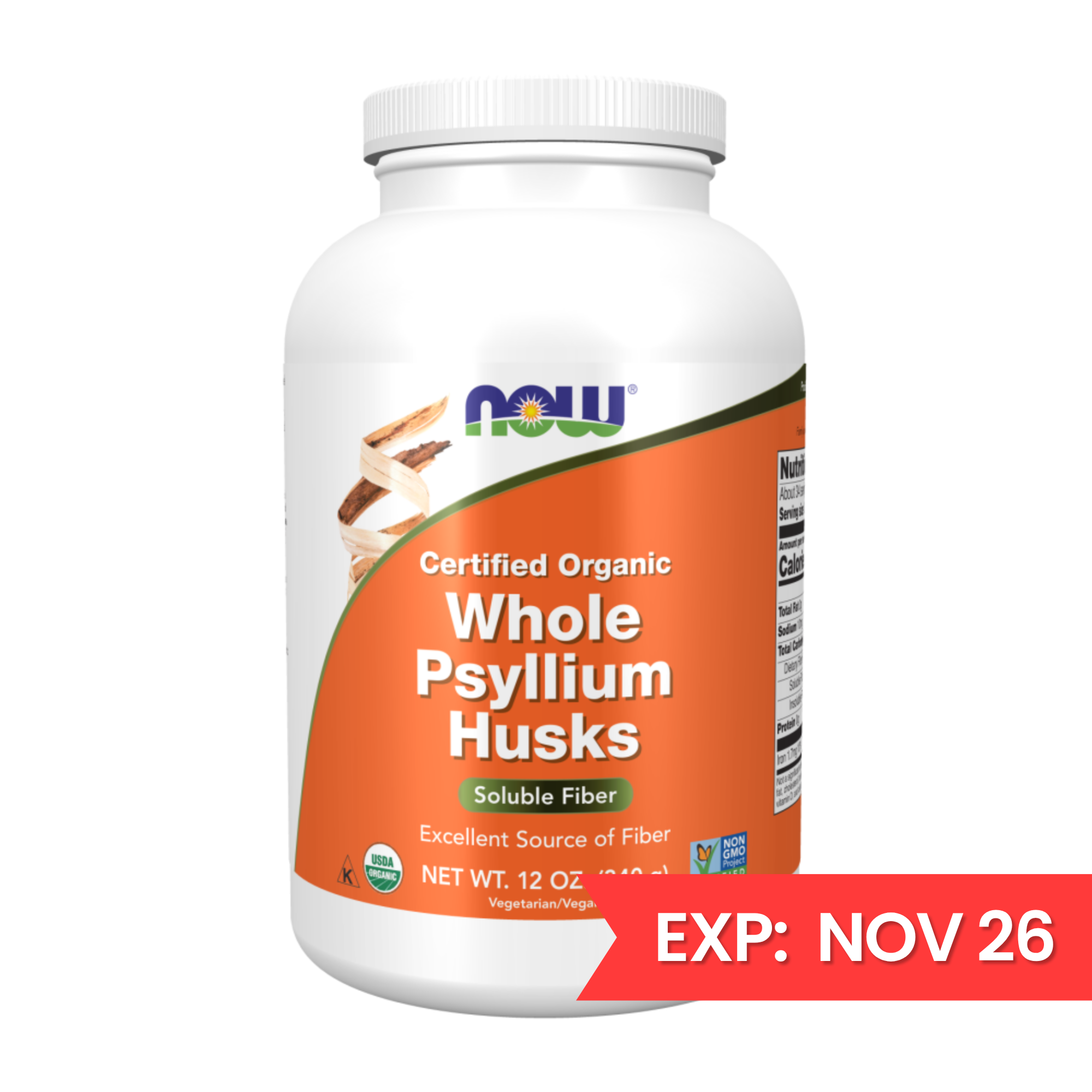 Now - Organic Whole Psyllium Husks