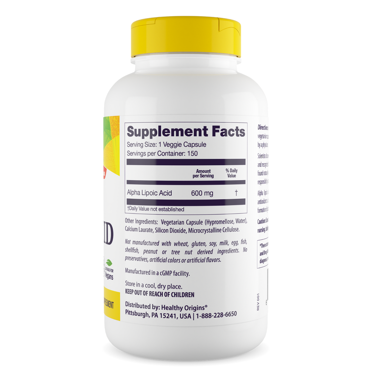Healthy Origins - Alpha Lipoic Acid 600mg