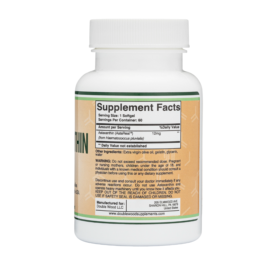 Double Wood - Astaxanthine (Astareal) - 60 x 12 mg Gélules