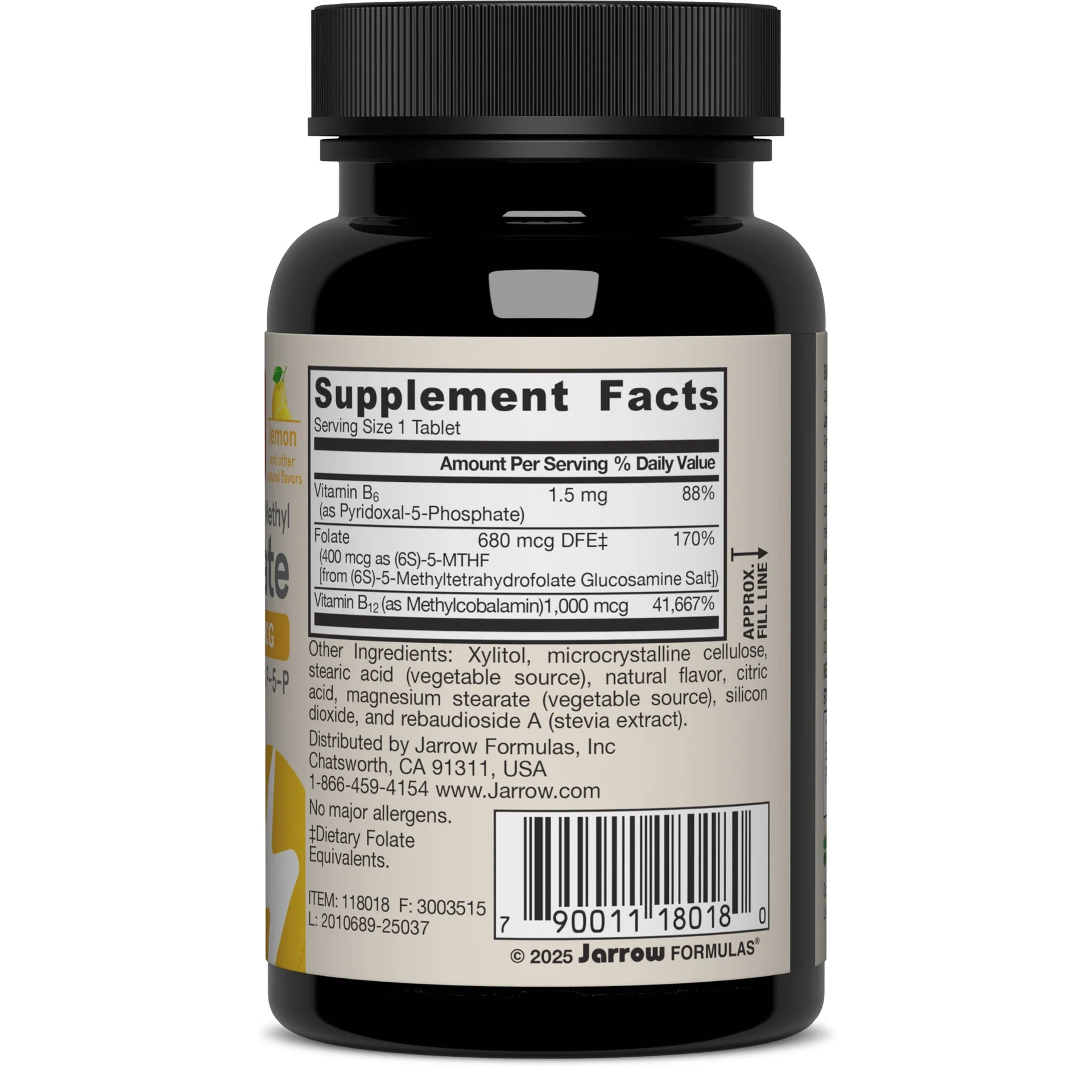 Jarrow - Vegan Methyl B-12 & Methyl Folate (Lemon Flavour)