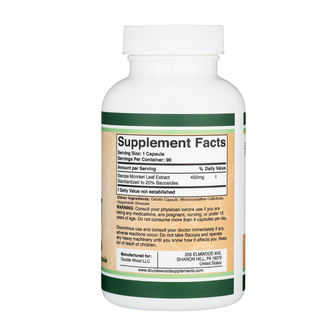 Double Wood - Extrait de Bacopa Monnieri - 90 gélules de 450 mg