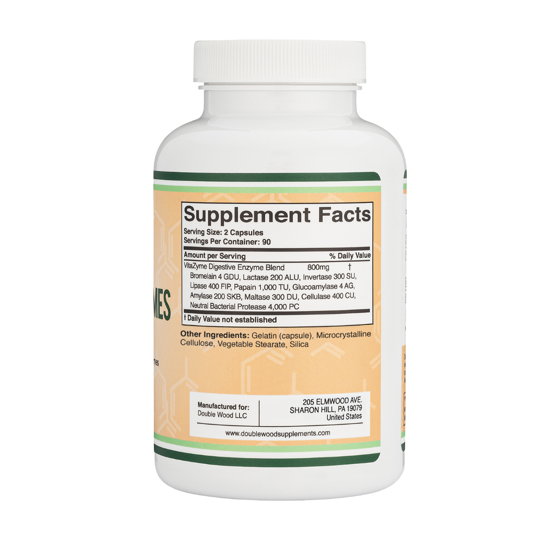 Double Wood - Enzymes digestives essentielles - 180 x 400 mg gélules