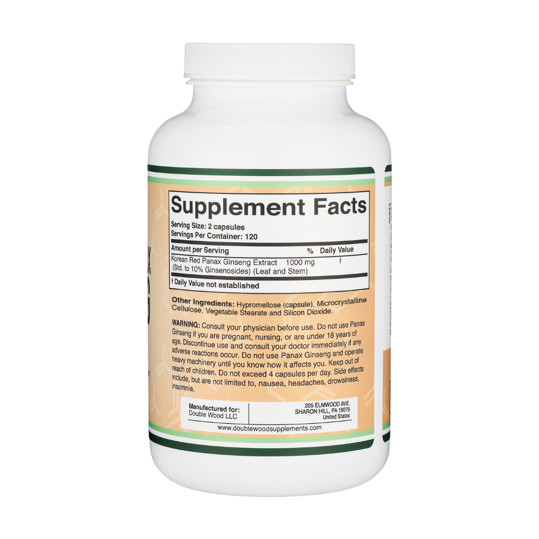 Double Wood - Panax Ginseng coréen - 240 x 500 mg gélules