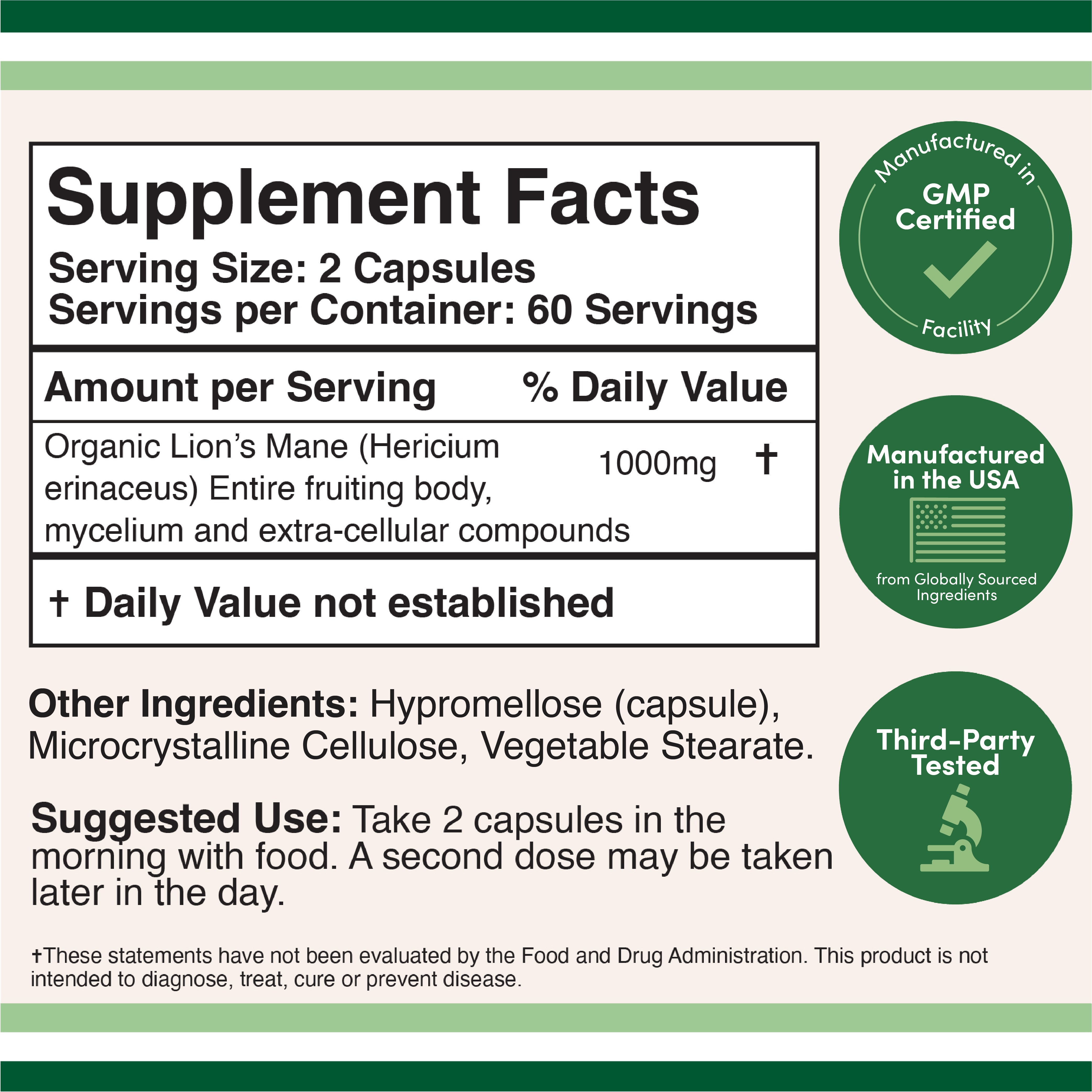 Double Wood - Champignon crinière de lion - 120 gélules de 500 mg