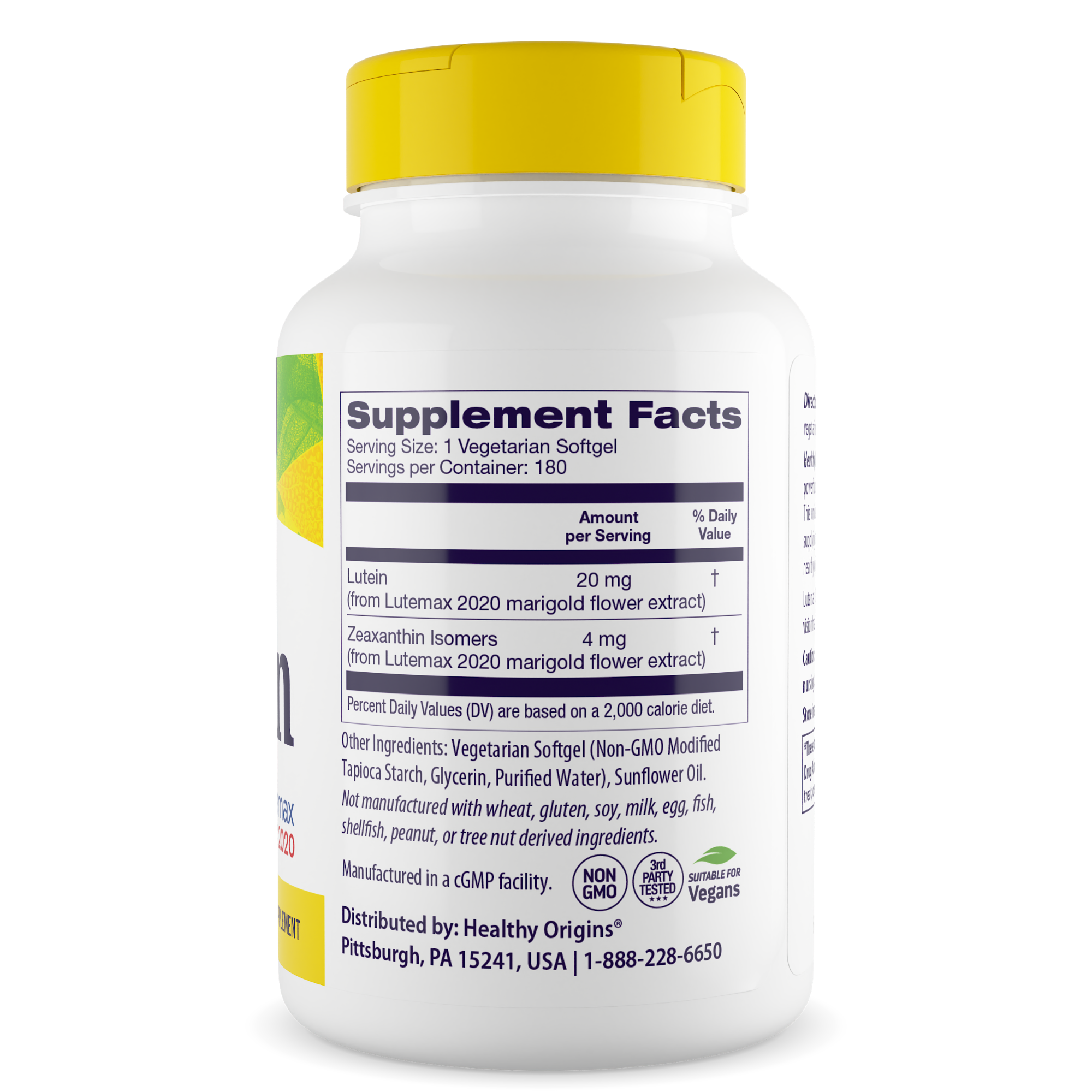 Healthy Origins - Lutéine (Lutemax® 2020), 20 mg