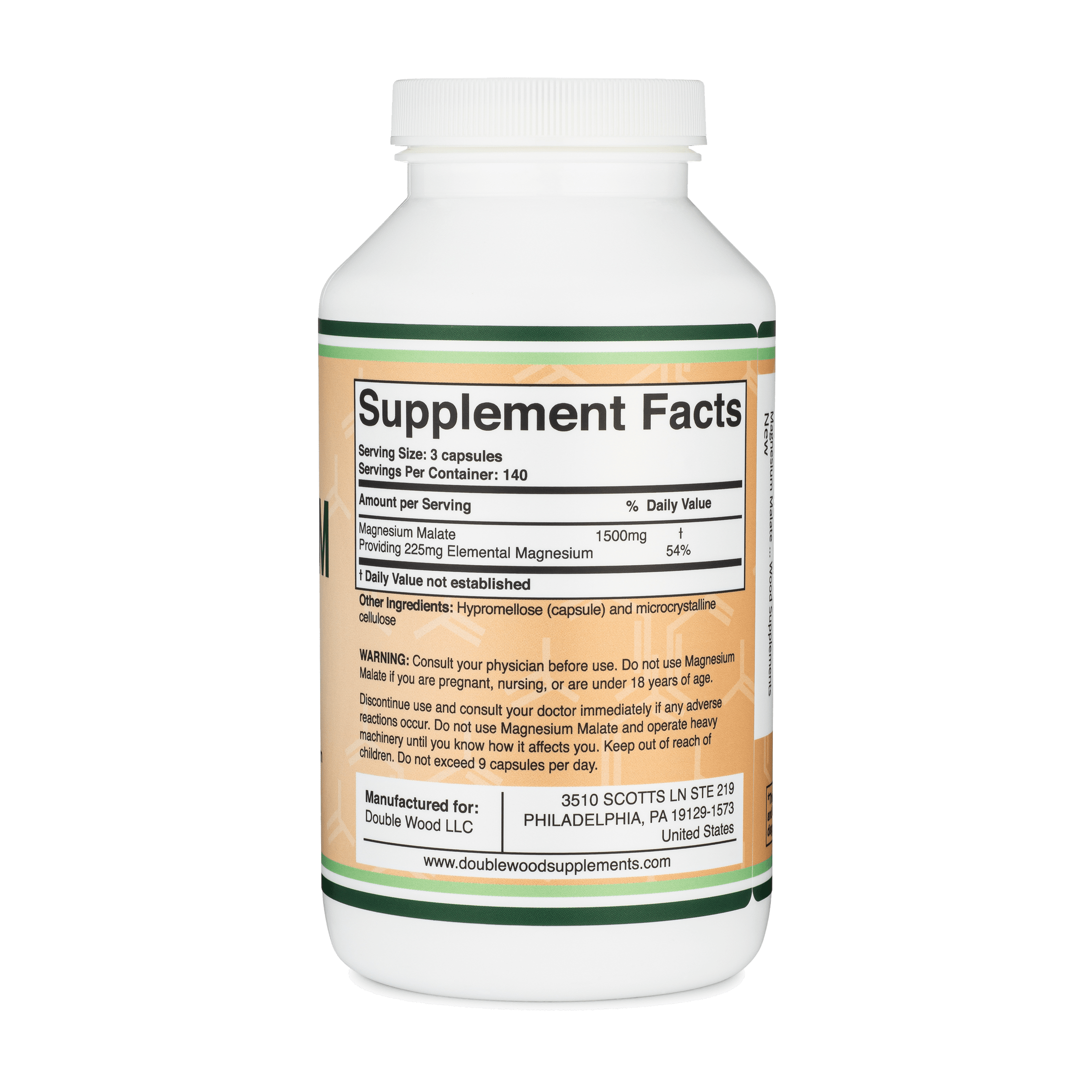 Double Wood - Malate de Magnésium - Gélules 420 x 500 mg