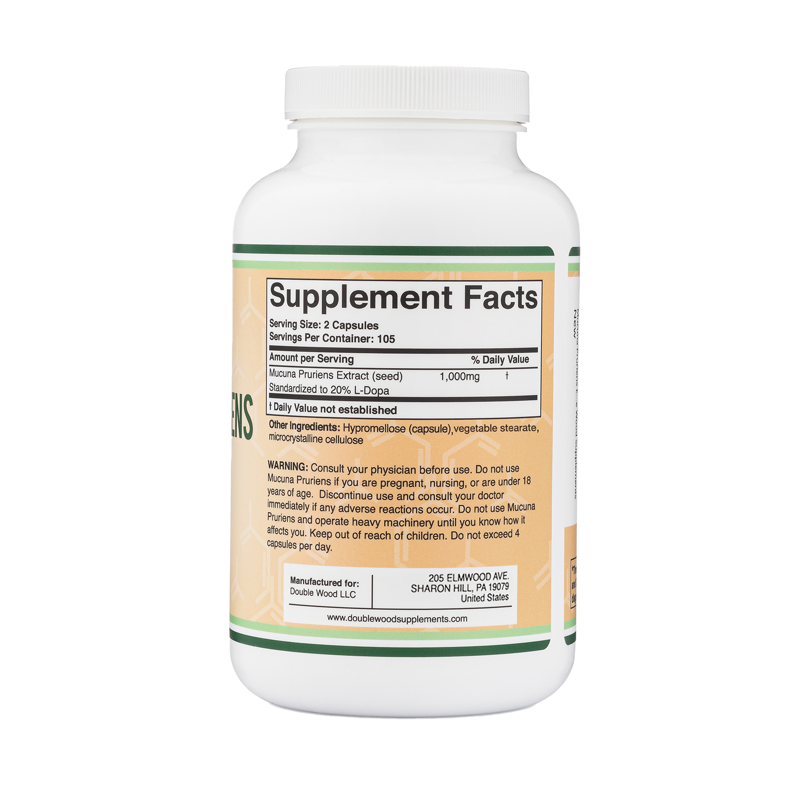 Double Bois - Mucuna Pruriens - 210 x 500 mg gélules