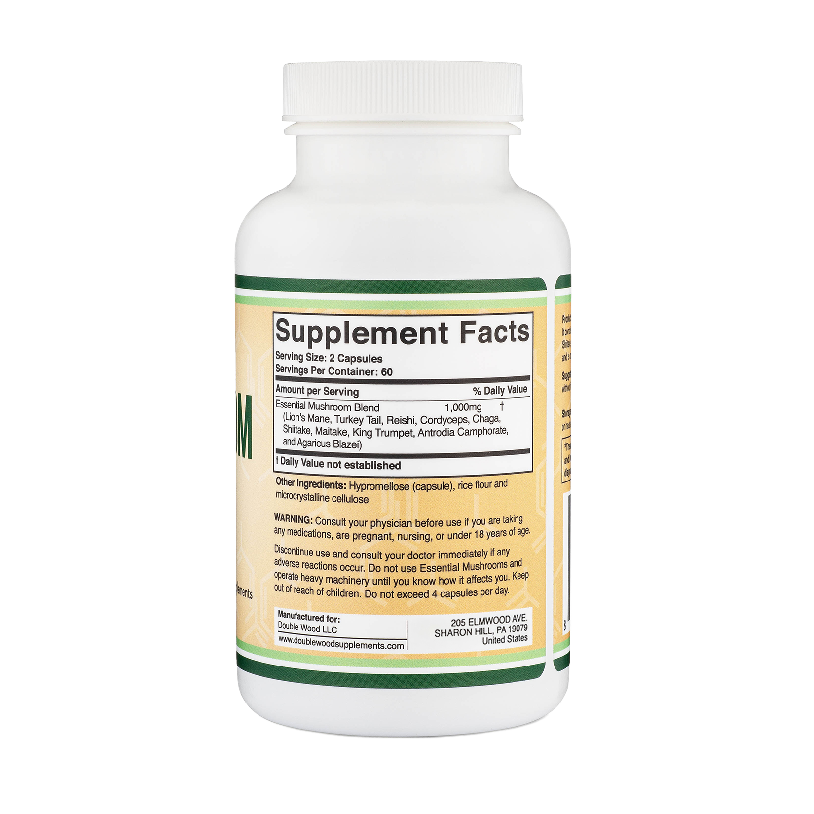 Double Wood - Champignon Max - 120 x 500 mg gélules