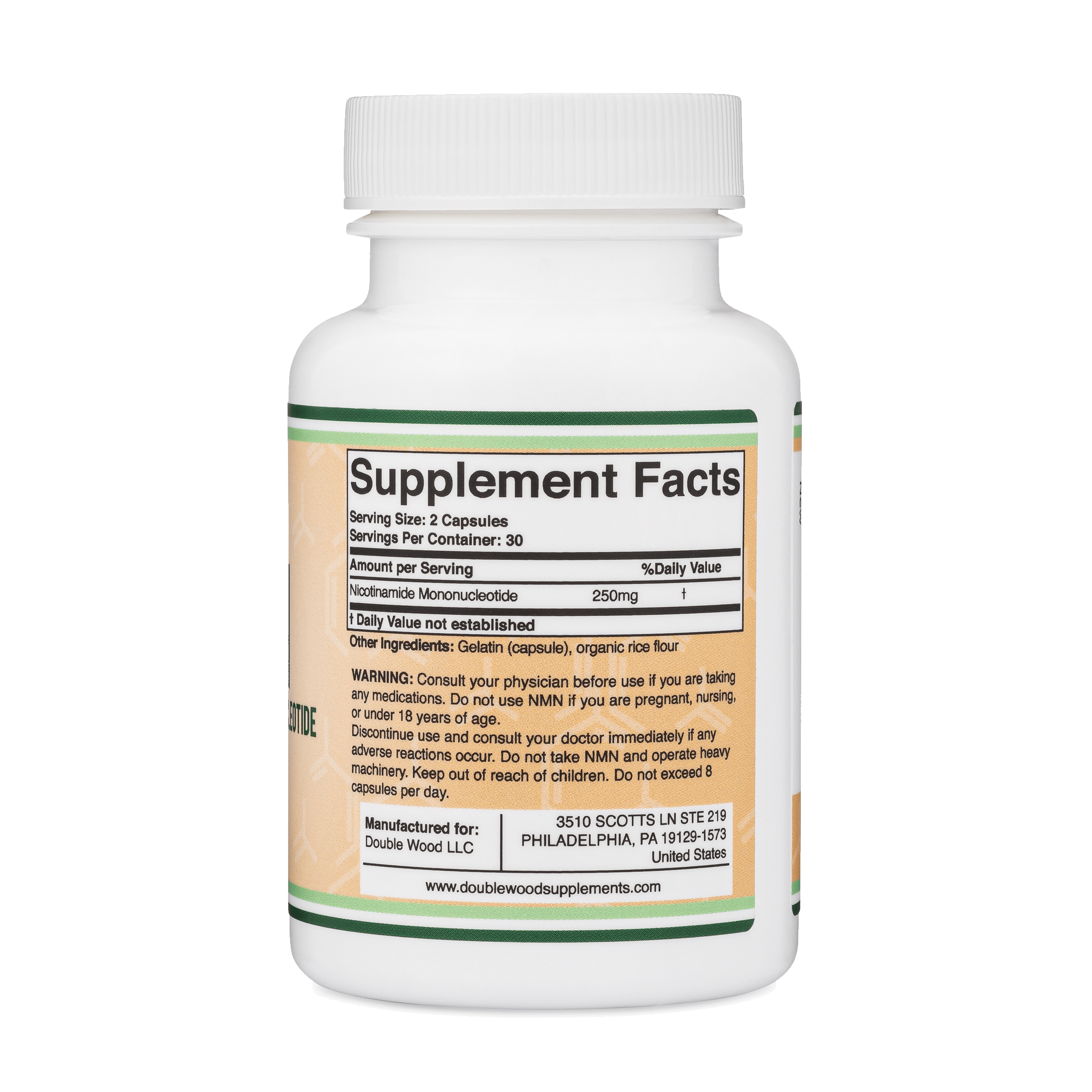 Double Wood - Nicotinamide Mononucléotide (NMN) - 60 x 125 mg Capsules