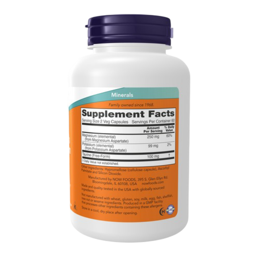 Maintenant - Capsules végétales d'aspartate de magnésium et de potassium, 120 VCaps