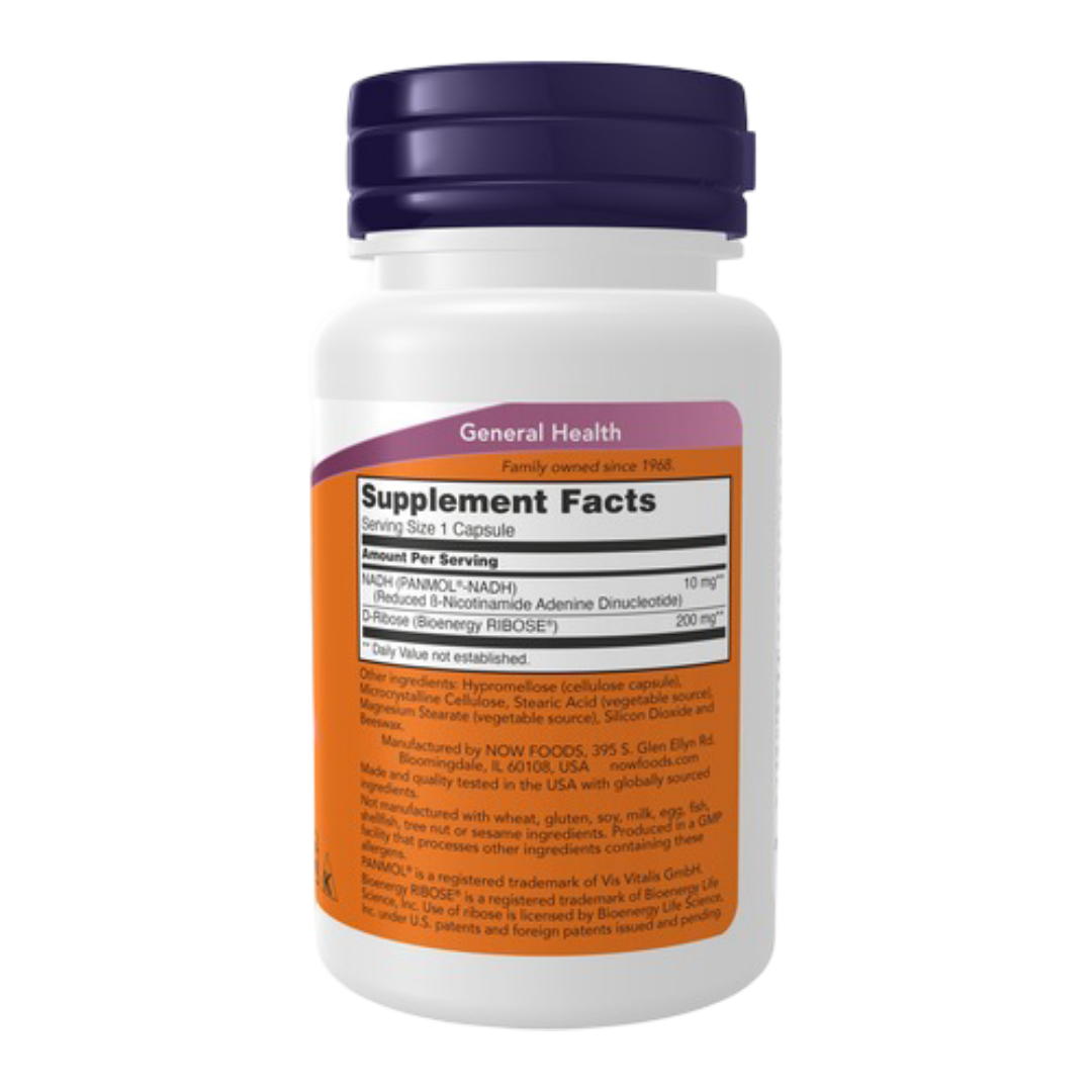 Maintenant - NADH, production d'énergie cellulaire, 10 mg 60 VCaps