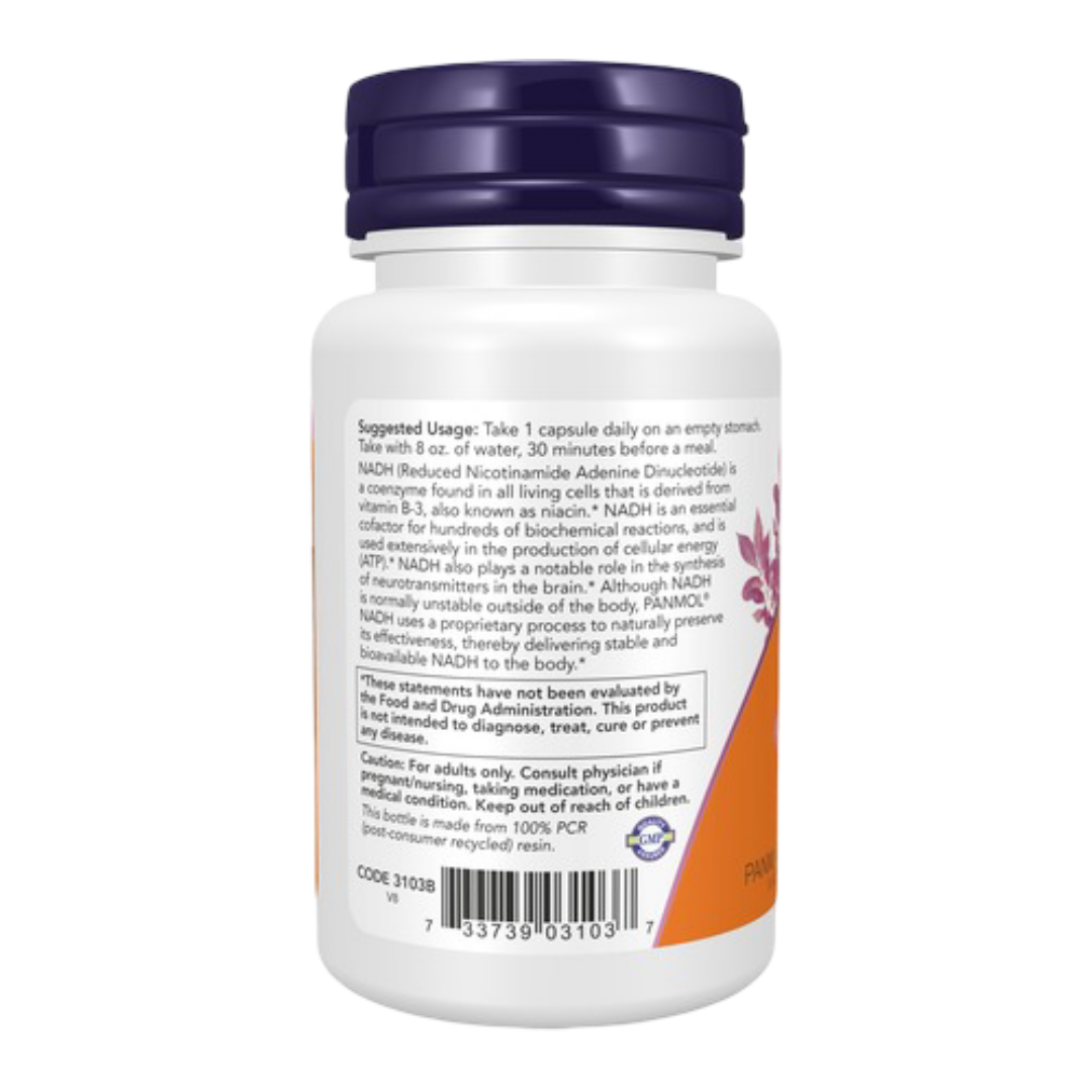 Maintenant - NADH, production d'énergie cellulaire, 10 mg 60 VCaps