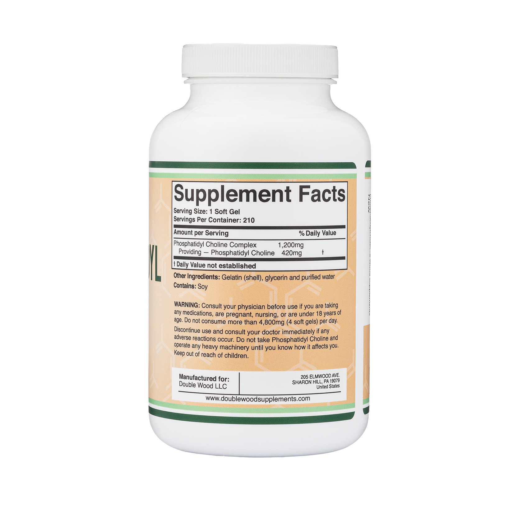 Double Wood - Phosphatidylcholine - 210 x 1200 mg gélules