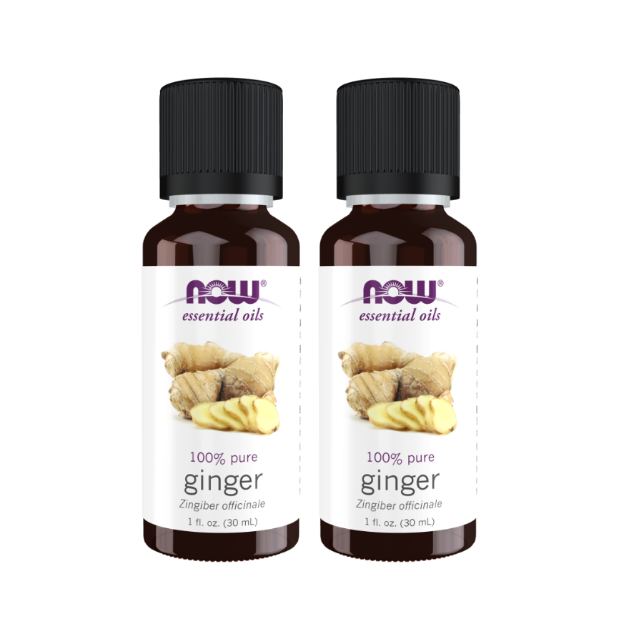 NOW Foods Essential Oils - Huile de gingembre, 1 once (paquet de 2)