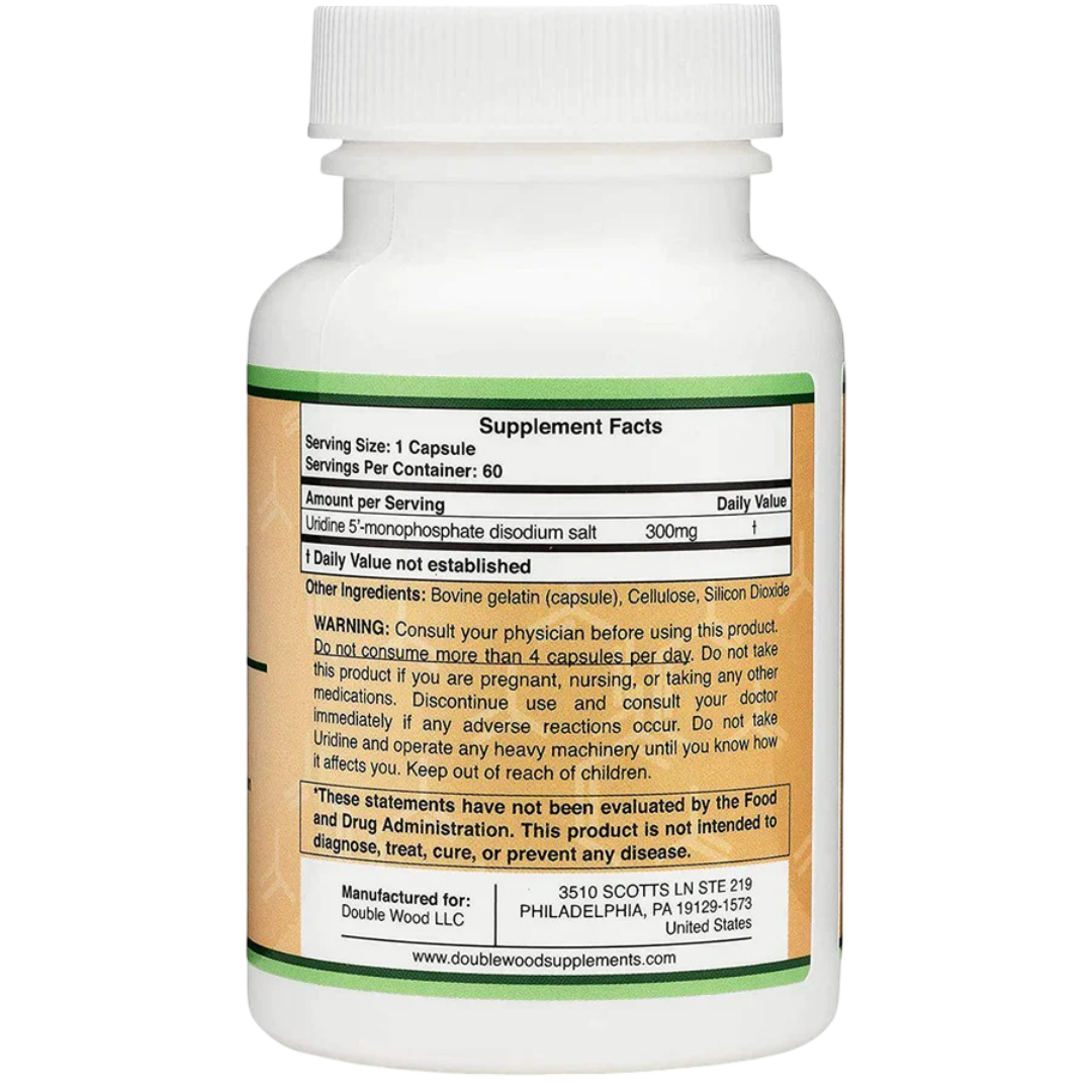 Double Wood - Uridine Monophosphate - 60 x 300 mg capsules