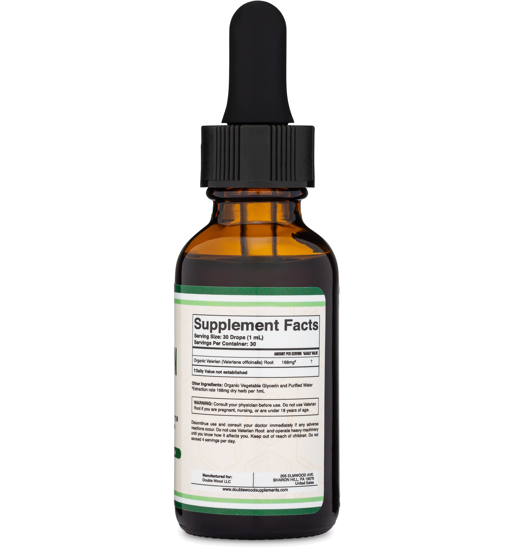 Double Wood - Gouttes de racine de valériane - 30 portions de 1 fl oz