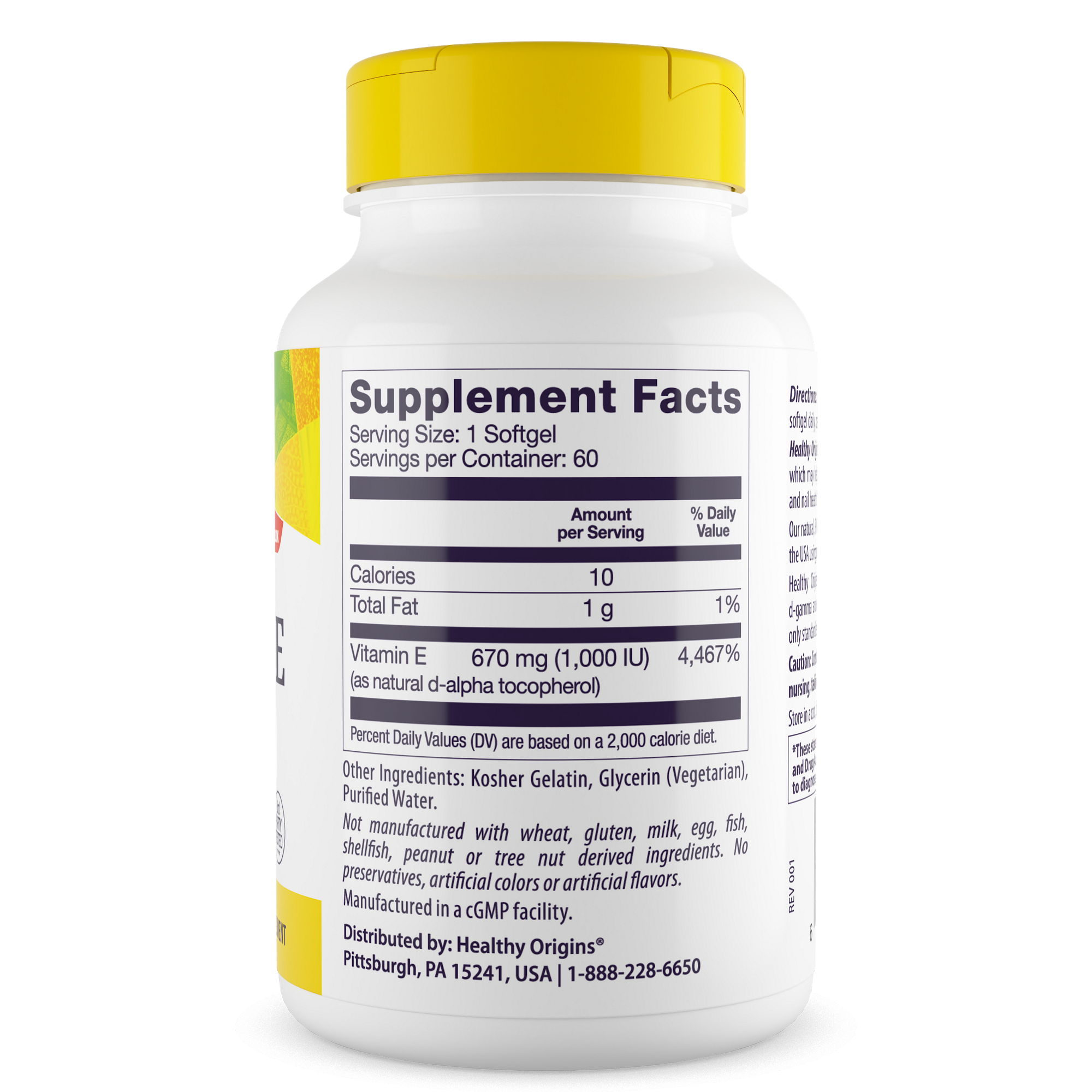 Healthy Origins - Vitamine E 1000 UI (naturelle) Toco mixte