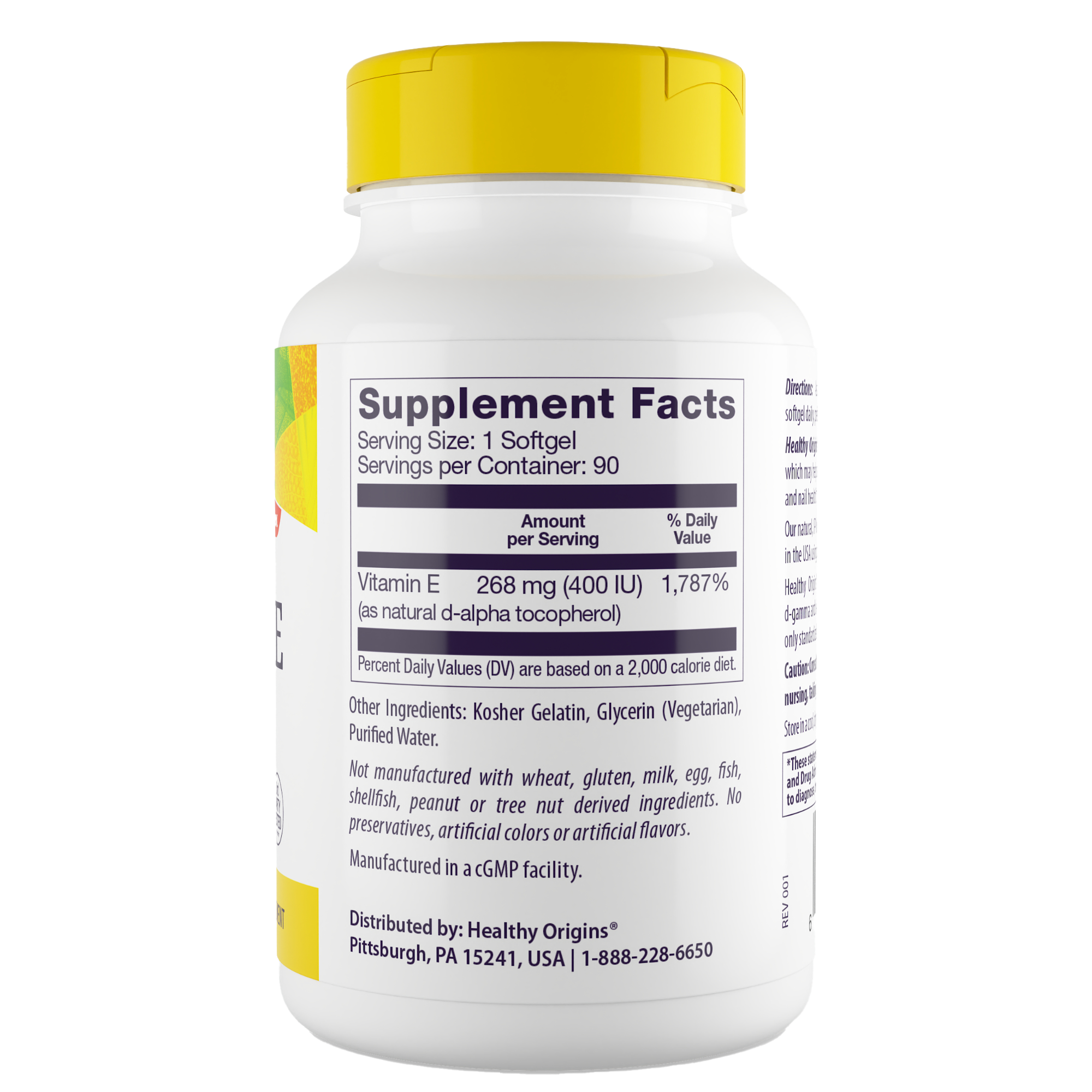 Healthy Origins - Vitamine E 1000 UI (naturelle) Toco mixte