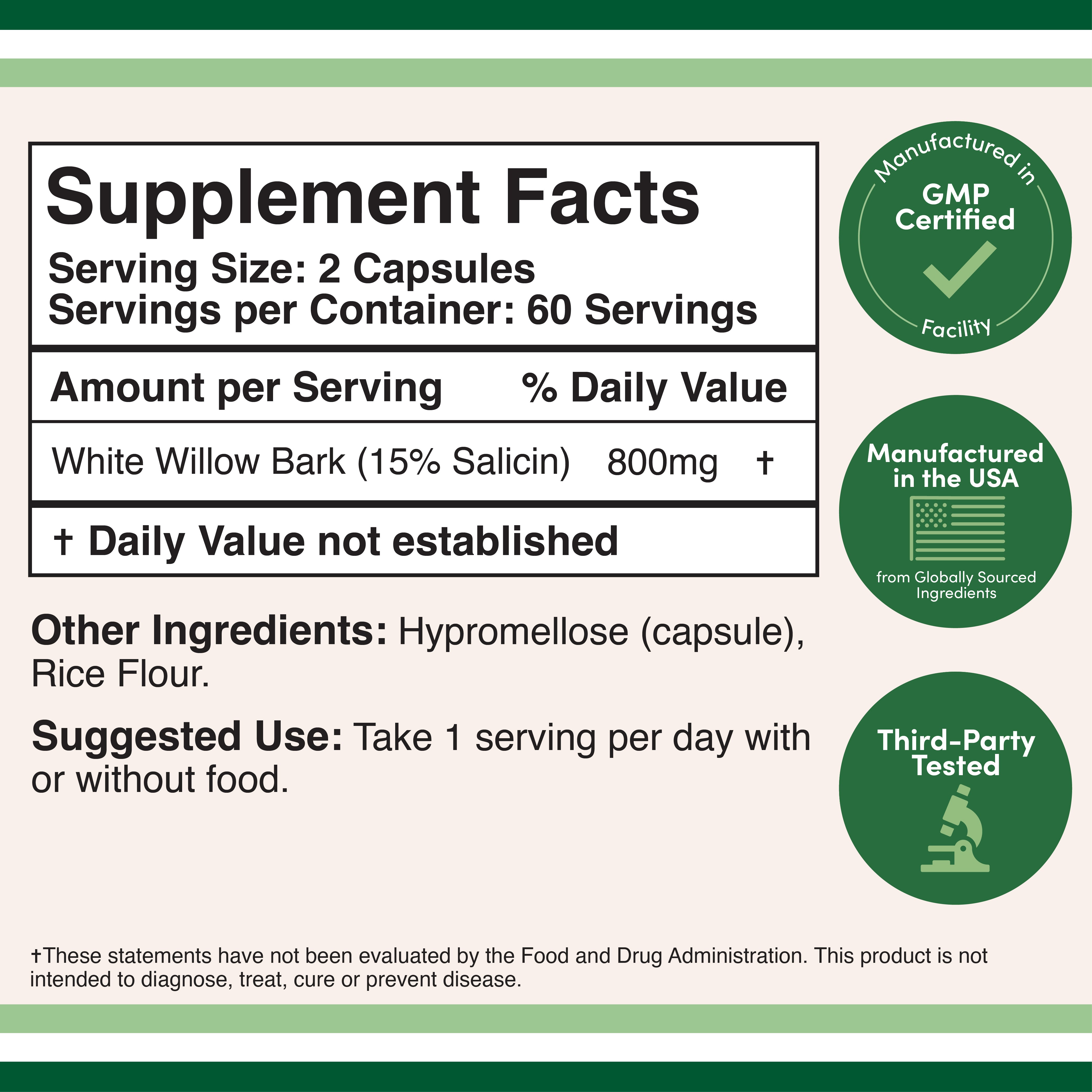 Double Wood - Écorce de Saule Blanc - 120 gélules de 400 mg