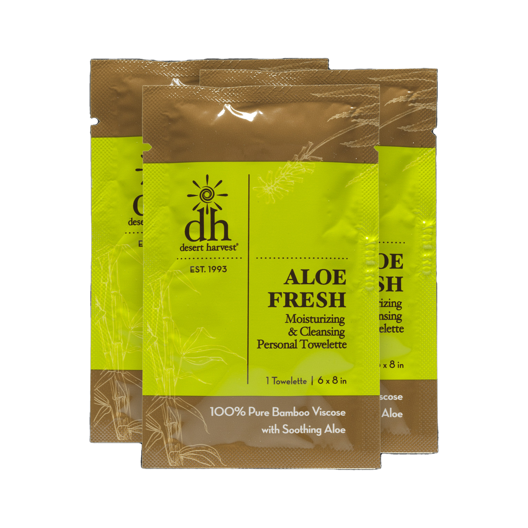 Desert Harvest - Lingettes personnelles Aloe Fresh (paquet de 12)