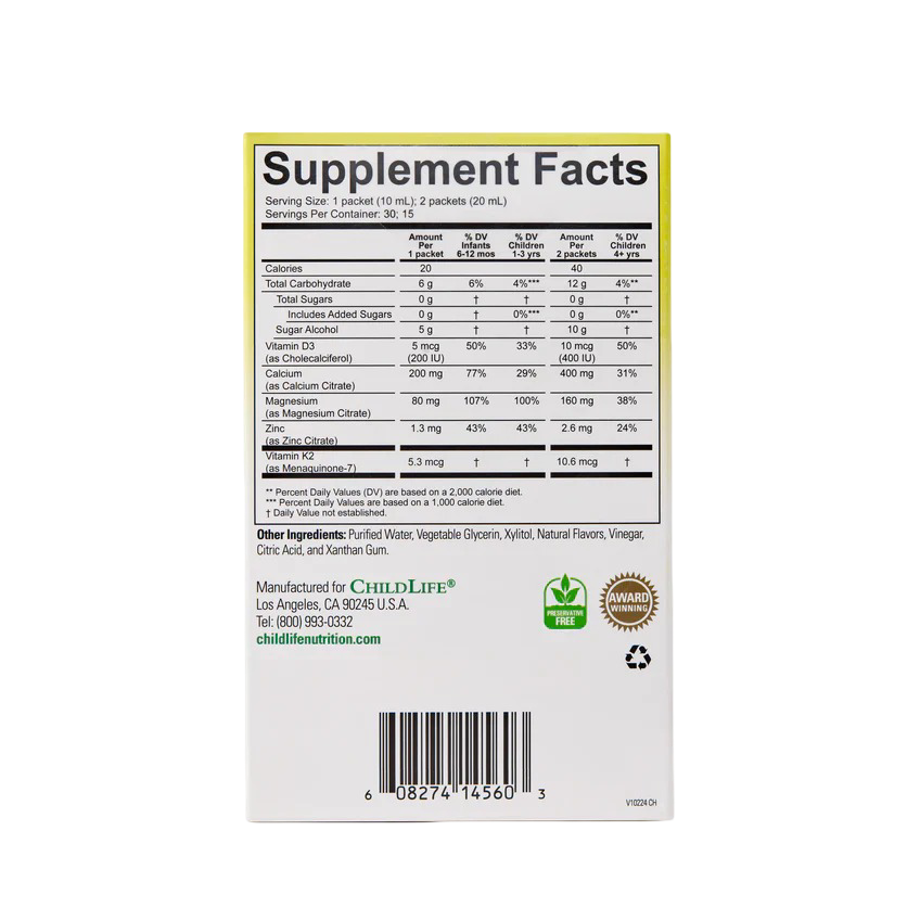 Childlife - Liquid Calcium with Magnesium Stick Packs