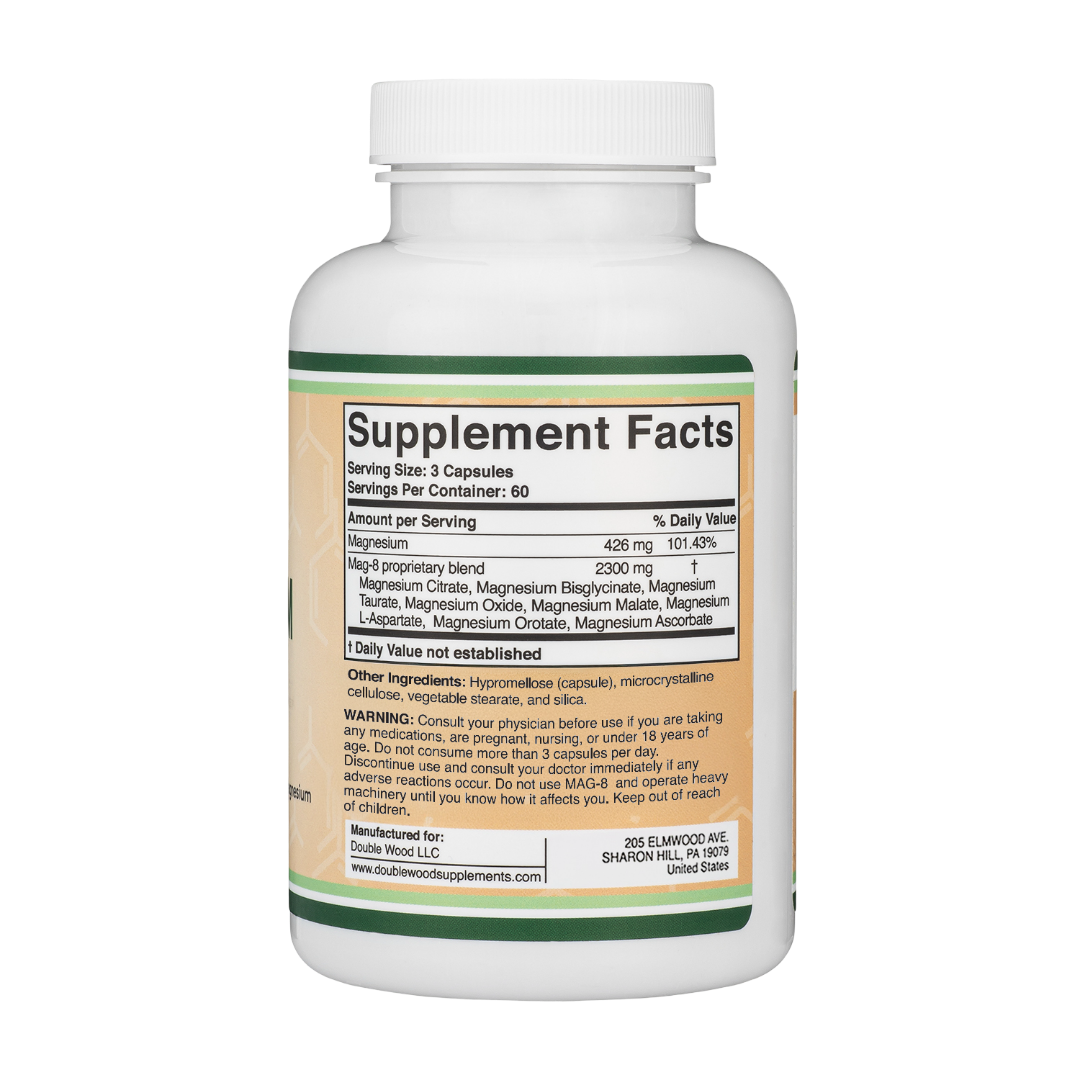 Double Wood - Complexe de Magnésium (Mag-8) - 180 x 436 mg gélules