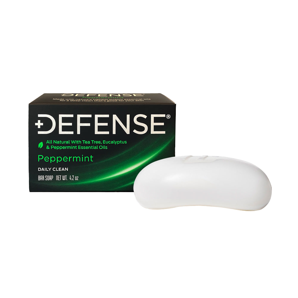 防禦皂 - 4 盎司條 - 含有天然茶樹和尤加利油 - 薄荷