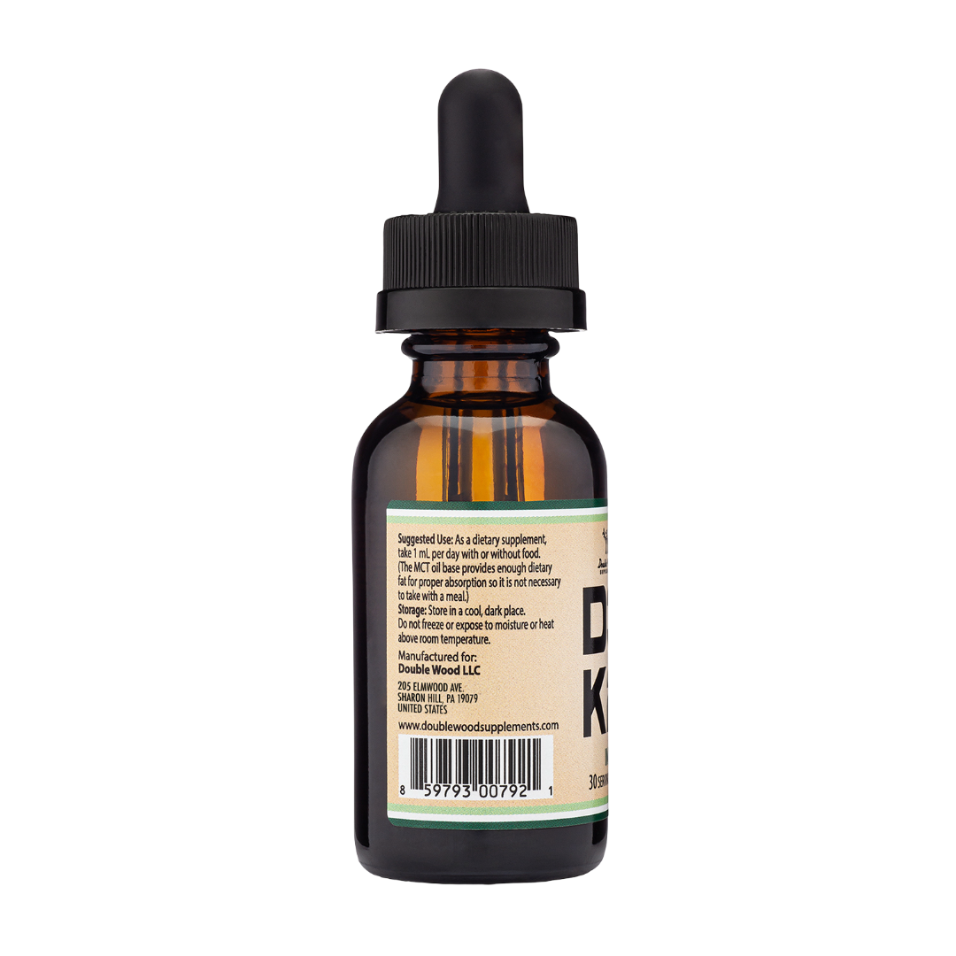 Double Wood - Vitamine D3 + K2 liquide - 5000 UI D3, 200 mcg K2/mL, 30 portions