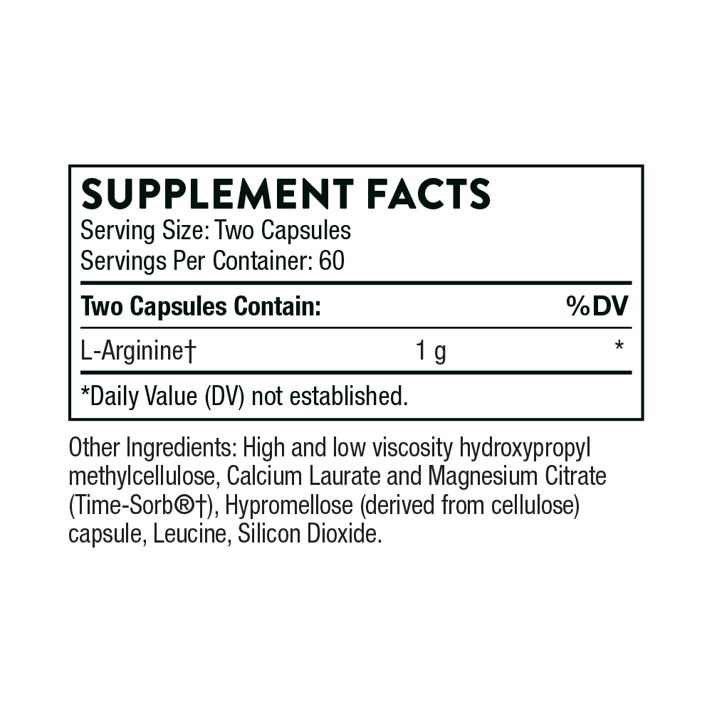 Thorne - L-Arginine (Sustained Release) - 120 Capsules