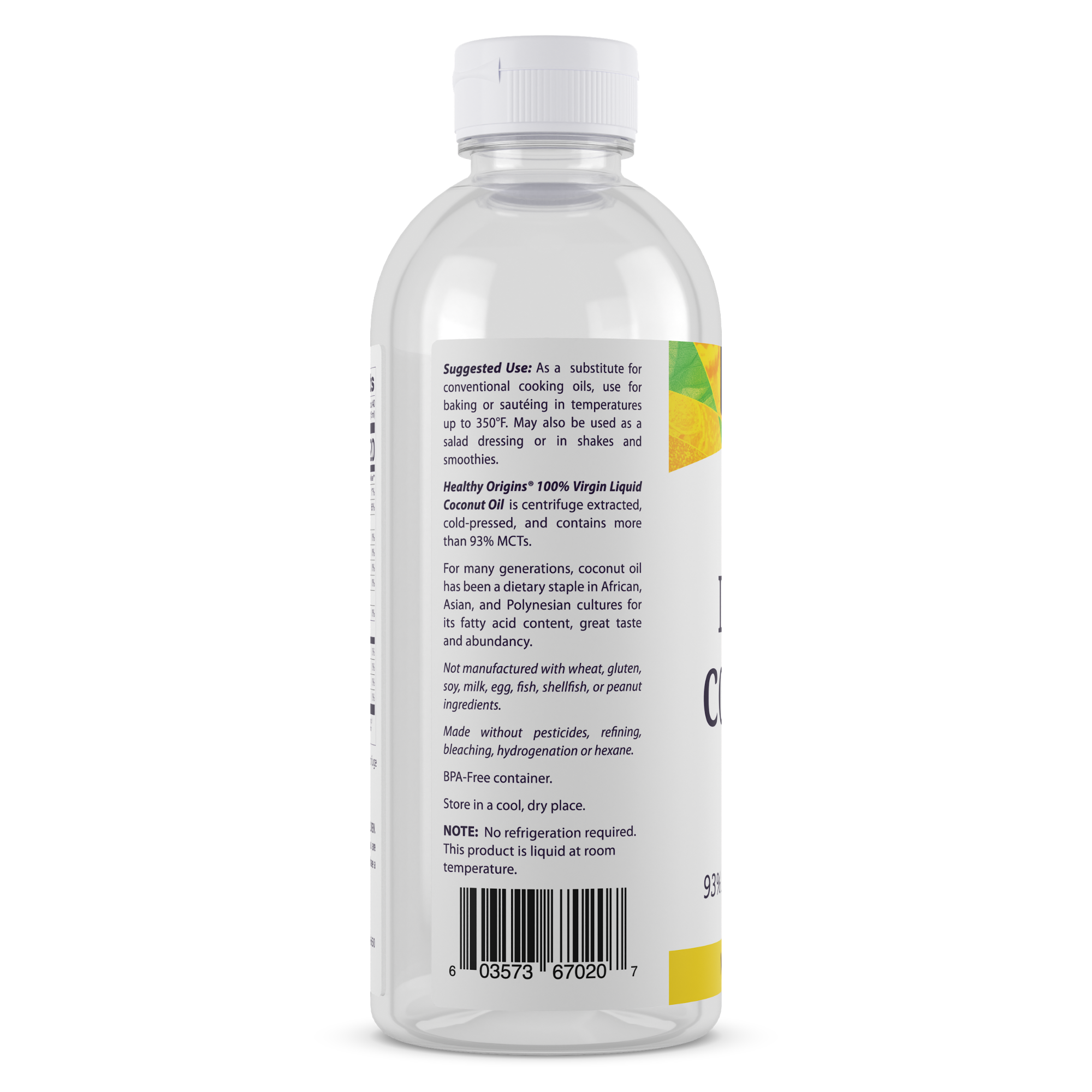 Healthy Origins - Huile de noix de coco, liquide (100 % vierge)