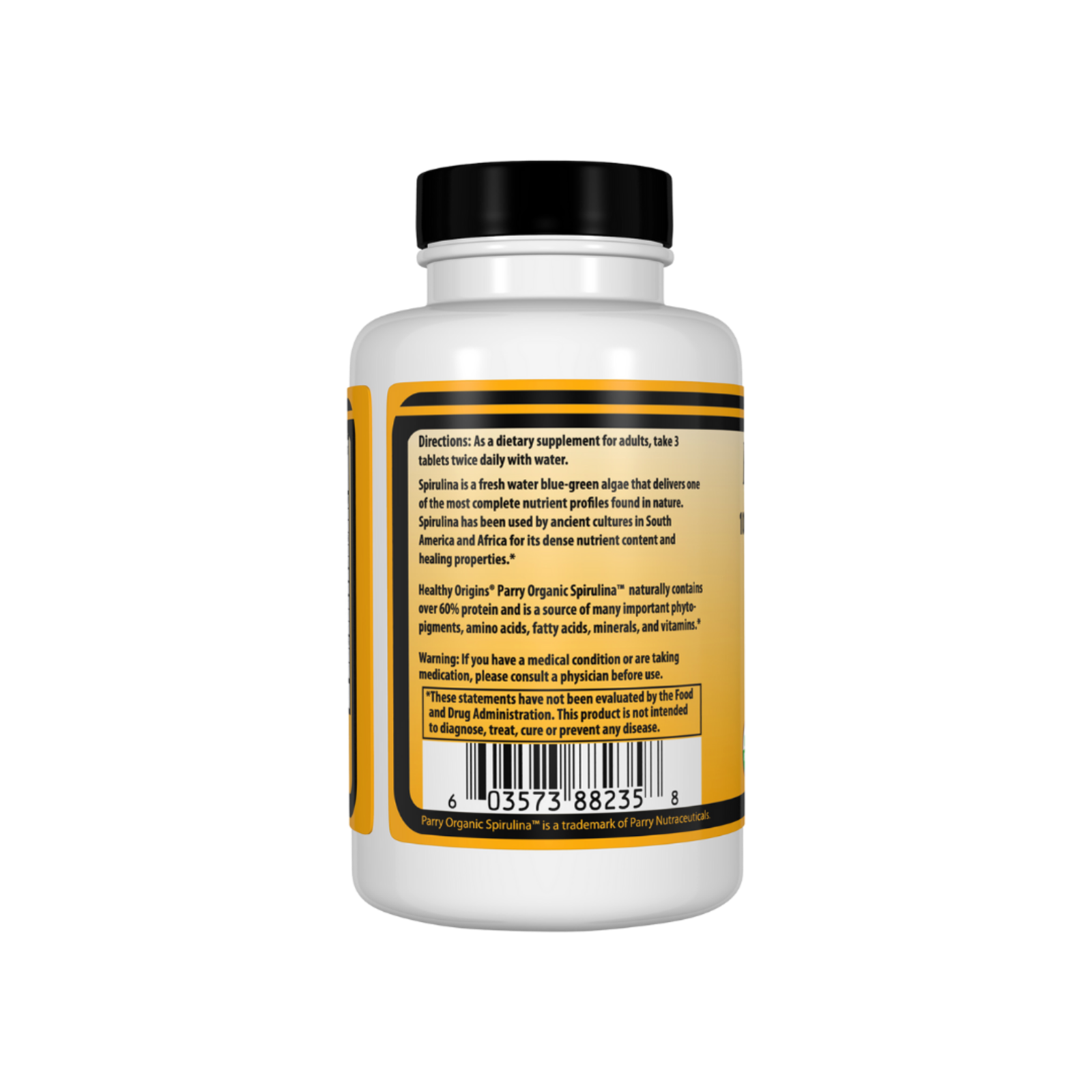 Healthy Origins - Spiruline, 500 mg (biologique)