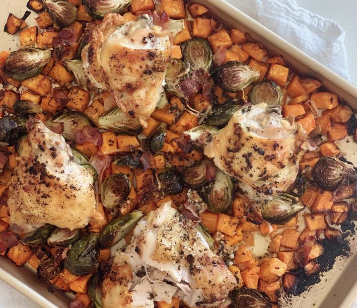 One Pan Roasted Autumn Chicken Dinner