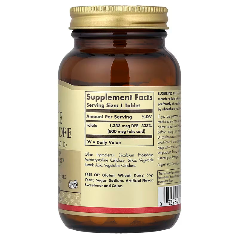 Solgar - Folate 1,333 MCG DFE (800 MCG FOLIC ACID) 250 Tablet