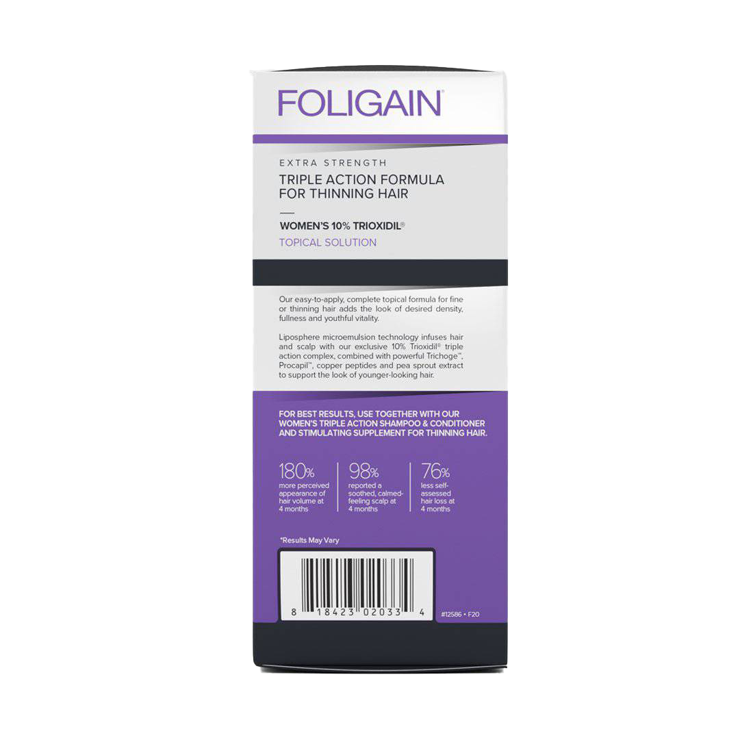 Foligain - 女性頭髮再生治療，含 10% 三氧化二氮