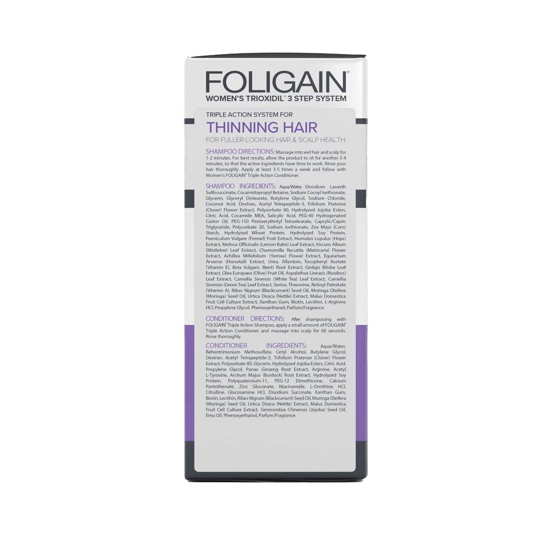 Foligain - Système complet triple action pour femmes (pack de démarrage 3 pièces)