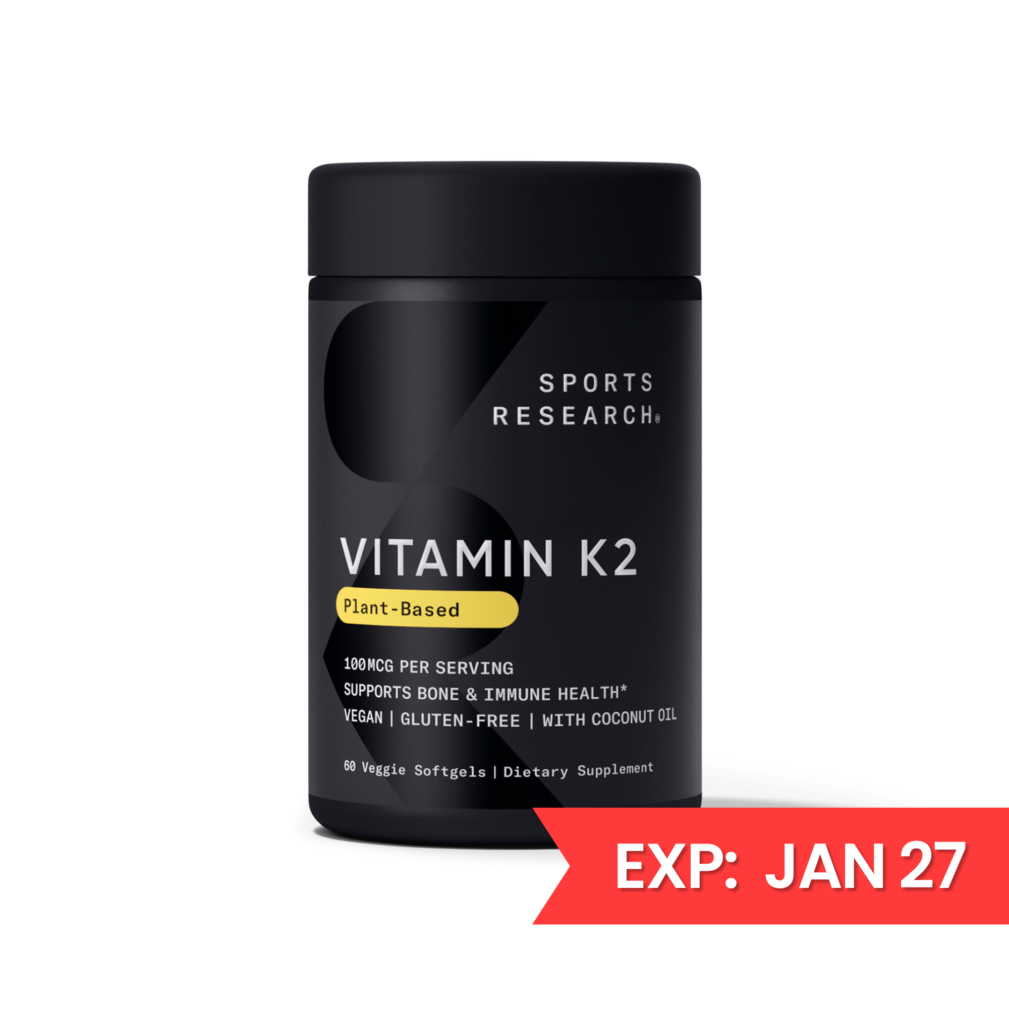 Sports Research - Vitamine K2 Mena Q7 - 100 mcg, 60 gélules végétariennes