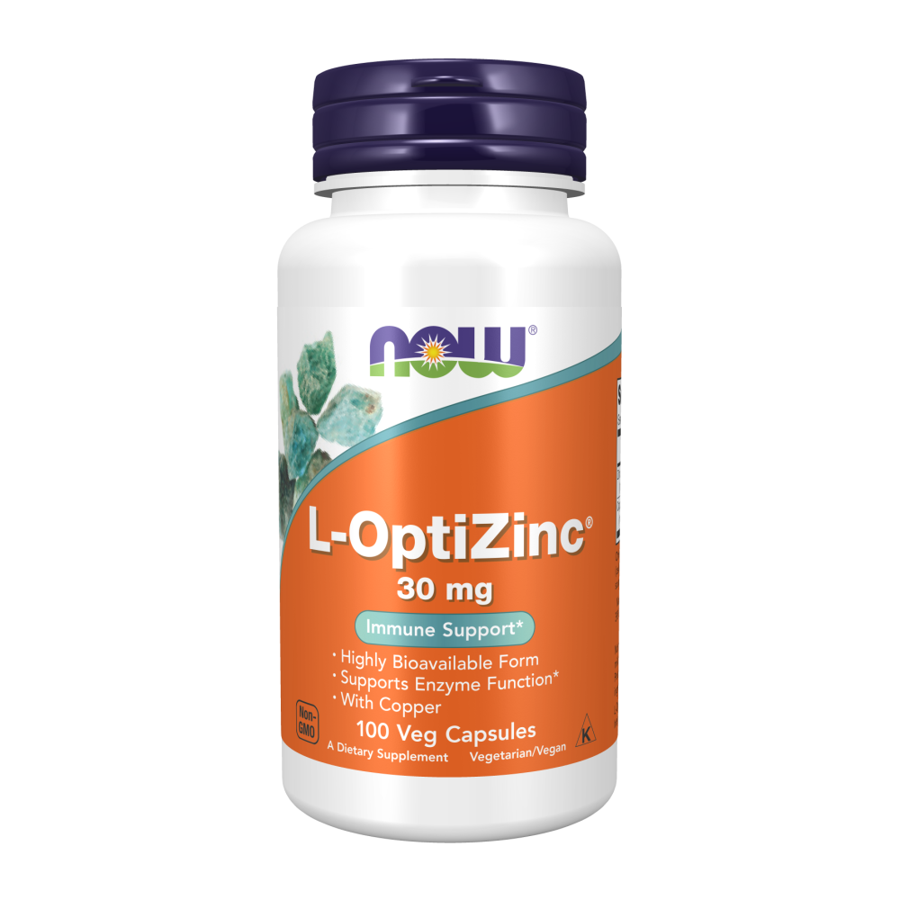 Now - L-OptiZinc 30 毫克，100 粒素食膠囊