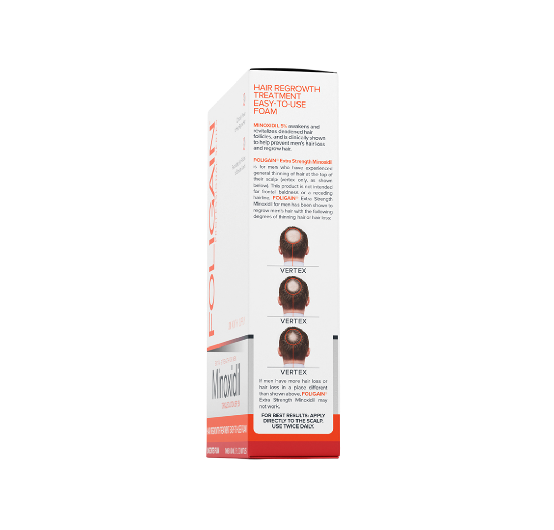 Vertex hair regrowth treatment packaging on a white background